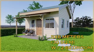 SMALL HOUSE DESIGN 5X6 METERS W/ 2 BEDROOM