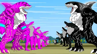 PINK SHARKZILLA vs BLACK SHARKZILLA : Who Is The Next King Of Sea ??? | Godzilla Cartoon Compilation