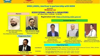 Ecosystems Health and Disasters.| NIDM | MHA | DISASTER IN INDIA | 2021 | COVID-19 | DISASTER IN IND