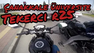 MOTORLA ÜNİVERSİTEYE GİTTİM | MT-25 & R-25 GAZLAMA | ÇOMÜ KAMPÜSTE TEKER | ÇANAKKALE MOTOVLOG