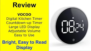 Review VOCOO Digital Kitchen Timer,  Magnetic, Countdown or up, Large LED Display, Volume Adjustable