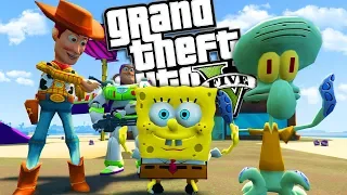 SPONGEBOB'S "KRUSTY KRAB" GETS ROBBED BY TOY STORY MOD (GTA 5 PC Mods Gameplay)