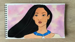 Gouache Movie Scenes: Pocahontas #art #painting #watercolor