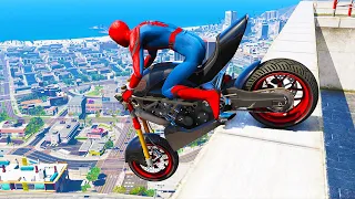 GTA 5 Spiderman Epic Jumps #50 - Spider-Man Stunts & Fails Ragdolls Gameplay