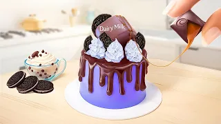 Chocolate Cake Recipe 🍫Satisfying Miniature Cake Half OREO Half DAIRY MILK Decorating Idea