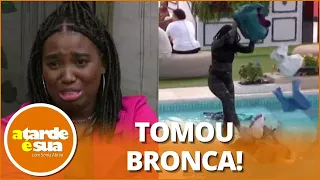 BBB24: Sonia Abrão diz que Leidy “não teve permissão” para jogar roupas de Davi na piscina