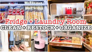 ✨NEW FRIDGE RESTOCK + LAUNDRY ROOM ORGANIZATION / CLEAN AND ORGANIZE WITH ME! / SELLE DESHIRO