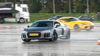 SUPERCARS DRIFTING! Crazy R8 V10, GT3RS Akra, AMG GTR, 600LT, 700HP E63S, M5 F10, Decat C63S, M4 G82