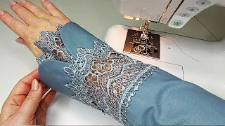 💖💥 5 Tips and tricks of sewing (no overlock). How to sew sleeves with lace💥