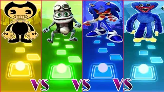 Bendy Land vs Crazy Frog vs Sonic Exe vs Poppy playtime - Tiles Hop EDM Rush