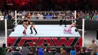 WWE 2K15 AJ Lee vs Brie Bella vs Nikki Bella