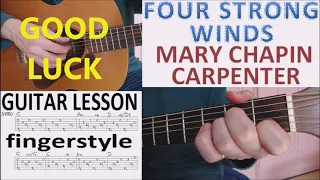 FOUR STRONG WINDS - MARY CHAPIN CARPENTER fingerstyle GUITAR LESSON