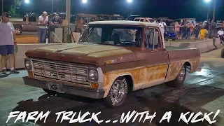 THIS DEFINITELY  ISN'T YOUR NORMAL RUSTY FARM TRUCK! BIG BLOCK FORD POWERED & NASTY AT TRUCK WARS 3!