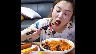 SUB)Cheese Rosé Tteokbokki, Gimbap, Deep-fried food Mukbang ASMR Eating Sounds#