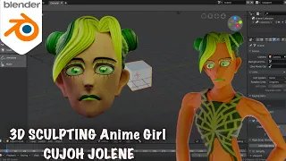3d Sculpting of Anime Girl Jolyne Cujoh in Blender