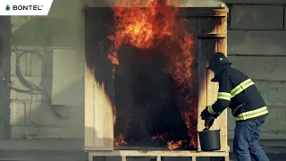 How to put out a fire using water and a BONTEL fire extinguishing device?