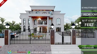 7 Bedroom House Design 3D | 🔥🔥 7 BHK House Design | 2100 Sqft | Terrace Garden | ArchiEngineer