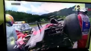 Onboard Raikkonen & Alonso crash || Grand Prix Austria 2015 - Red Bull Ring