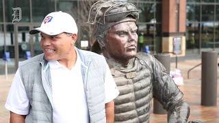 Ivan 'Pudge' Rodriguez unveils his statue outside the Texas Rangers' Globe Life Field