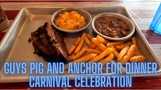Guys Pig and Anchor for dinner on the Carnival Celebration Cruise