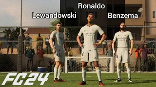 FC 24 VOLTA - Ronaldo Benzema Lewandowski vs Pele Ronaldinho Shearer - VOLTA 3v3