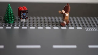 Lego Batman Caveman and Homer Simpson stop motion shenanigans