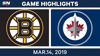 NHL Highlights | Bruins vs. Jets – Mar 14, 2019