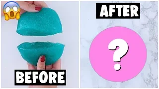 MYSTERY WHEEL OF SLIME MAKEOVER CHALLENGE *fixing my old slimes*