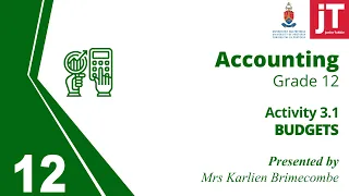 Gr 12 Accounting - Budgets - Activity 3.1