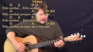 Feliz Navidad (Christmas) Fingerstyle Guitar Cover Lesson with Chords and Lyrics - G A D Bm