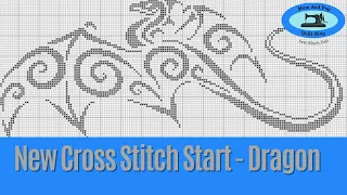 New Cross Stitch Start - Dragon