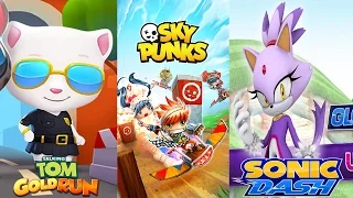 Talking Tom Gold Run vs Sonic Dash vs Sky Punks Endless Runner  game for kids