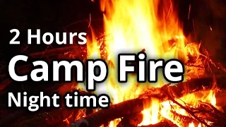 Virtual Campfire Video - Fire in the Woods - Meditation, Sleep Sounds - 2 Hours HD