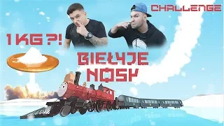 BIAŁY WĘGORZ - 1KG cukier puder CHALLENGE - Biełyje Nosy 🤯  😱 | PEŁNĄ GĘBĄ