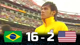 Neymar And Ronaldinho Invading USA : Brazil vs USA 2007 2009 2010 2012 2015 2018