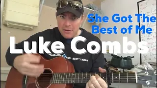 She Got the Best of Me | Luke Combs | Beginner Guitar Lesson