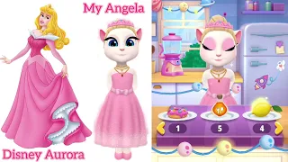 MY ANGEL COSPLAY AURORA #mytalkingangela2 #talkingangela #cosplay #disney #aurora #fyp #viral #funny