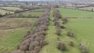 GCR Culworth junction distance signal and signal box site by drone.