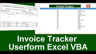Invoice Tracker Userform Excel VBA