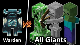 Warden vs All Giant Mobs in Minecraft - Who will win?