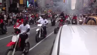 New York Times Square motorcycle run