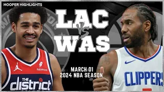 LA Clippers vs Washington Wizards Full Game Highlights | Mar 1 | 2024 NBA Season