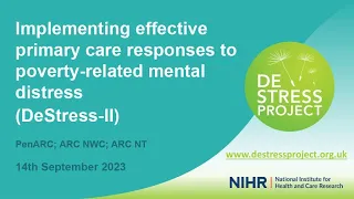 DeStress Webinar: Supporting patients experiencing poverty-related mental distress