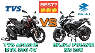 tvs apache rtr 200 4v vs bajaj pulsar 200 ns