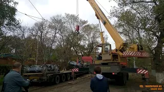 Новые трамваи 71-407 в Новочеркасске. Разгрузка