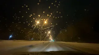 Road ❄️💨 Russia snow winter🌡-14 12.02.2024 21:08 to Magnitogorsk city -12