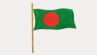 How to draw Bangladesh National Flag  step by step