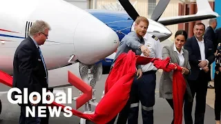 Prince Harry, wife Meghan unveil a new aircraft for Royal Flying Doctors Service in New South Wales