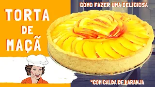 COMO FAZER UMA DELICIOSA TORTA DE MAÇÃ || RECEITA RÁPIDA FACIL COM CALDA DE LARANJA