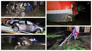 Train rams car on level crossing – did accident driver drive on red? Car wrecked, railcar damaged